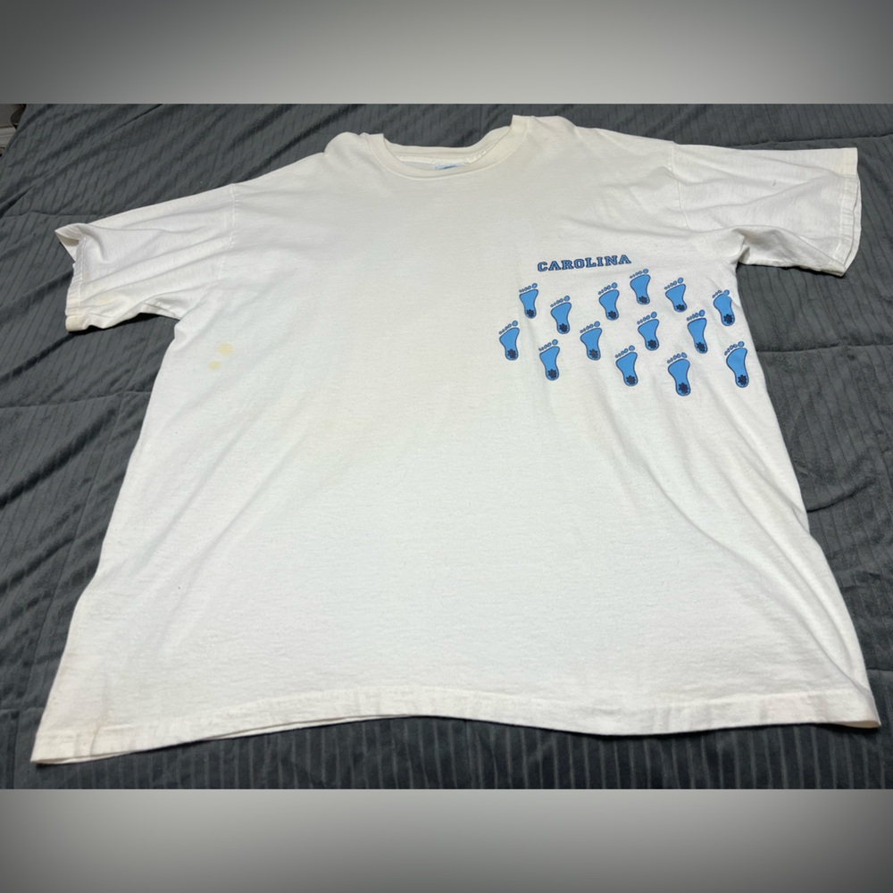 Vintage Single Stitch UNC Carolina Tar Heels T-Shirt Size XXL USA Vtg 1990s RARE